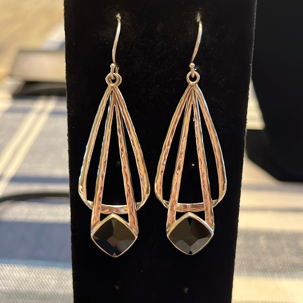Silpada Sterling Silver and Onyx Earrings